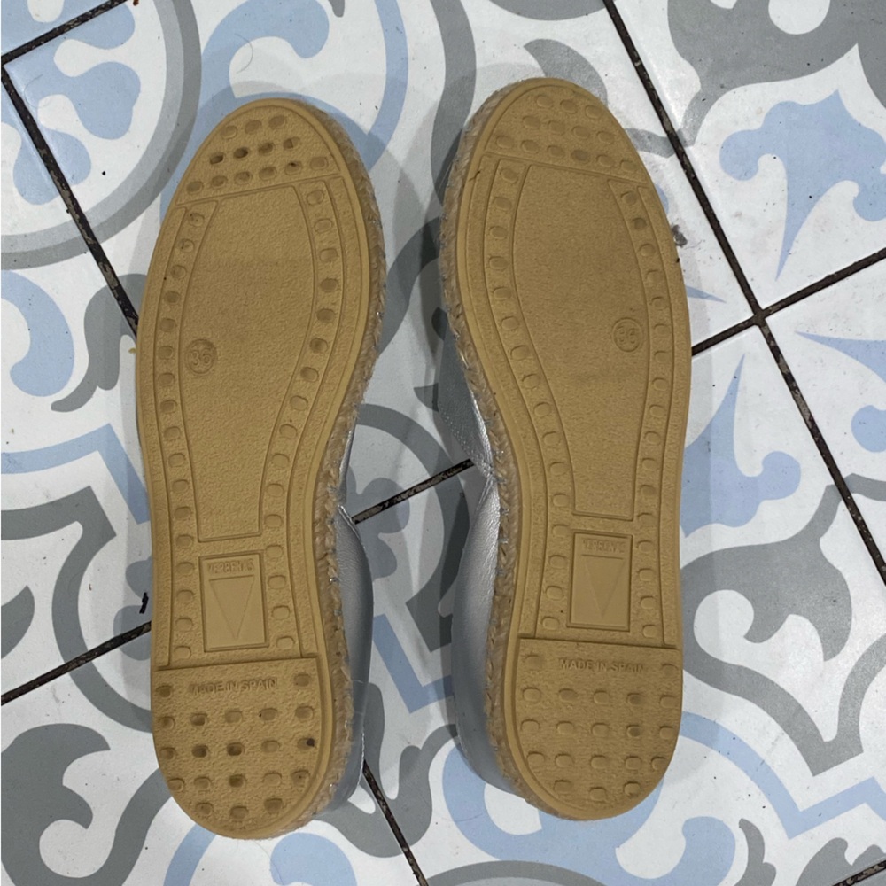 Silver Slip-On Espadrille Flats - Picture 2 of 5